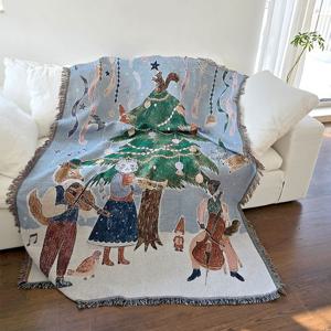 크리스마스 포레스트 콘서트 블랭킷  감성 캠핑 담요/소파커버