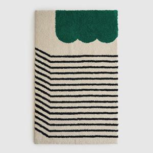 BWTZ 푹신한 롱파일 자카드 러그 거실러그 카페트 스트라이프마운틴 105x170