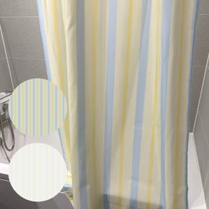 스트라이프 샤워커튼 패브릭 욕실 방수 커튼(고리포함) 안티 곰팡이 없는 가리개커튼