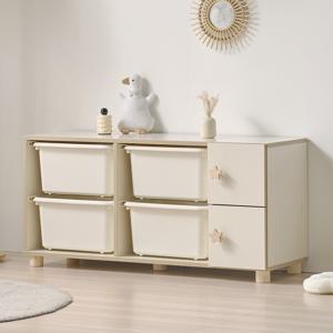 포포 1200 2단 바구니 수납장(원목 다리 포함)