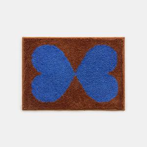 BWTZ 푹신한 롱파일 자카드 발매트 코코블루 플라잉하트