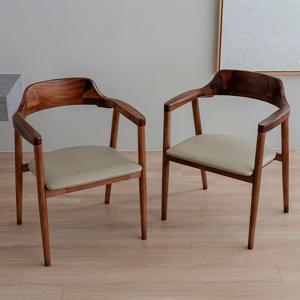 원목 암체어 식탁의자 카페 체어 2colors (화이트/블랙)