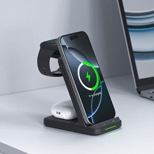 코끼리 스탠드 듀얼코일 3in1 고속 무선충전기 갤럭시 애플 워치 호환 마그네틱 충전기