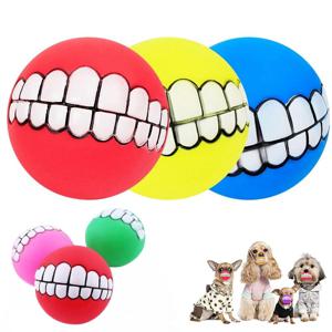 강아지 치아 모양 삑삑이 소리나는 스트레스 해소 장난감 공