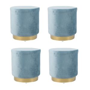 골드링 스마트 스툴의자 (1인/2인/4인) 벨벳 패브릭 보조 풋스툴 화장대의자 원형 라운드