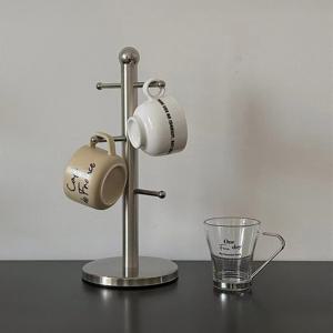 주방 스텐 쇠테리어 컵 정리대 행거 정리 컵걸이 건조대 스테인리스 트리 머그 거치대 홀더