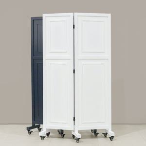 웨인스 코팅 이동형 2단 파티션(1650) 가벽 바퀴 사무실 가림막 원목 칸막이