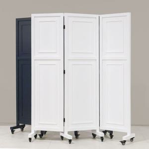 웨인스 코팅 이동형 3단 파티션(1650) 가벽 바퀴 사무실 가림막 원목 칸막이