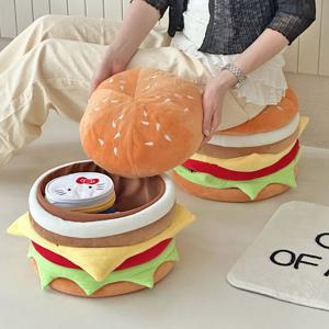 야미야미 치즈버거 수납스툴 햄버거쿠션 방석