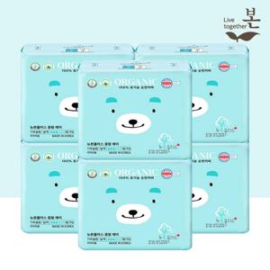 뉴본플러스 국내제조 유기농 순면 생리대 중형 16P, 6팩