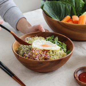 아카시아나무 통원목 라운드 샐러드볼 24cm