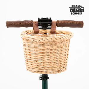 클래식 바구니 - 라탄 우드 나무 브라운 레트로 킥보드 자전거 가방