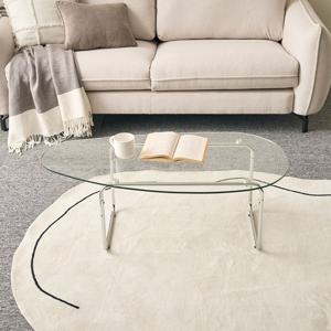 [단독] ON 에디트 강화유리 비정형 테이블 투명 2size