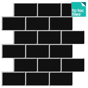 티커타일 써브웨이 블랙 주방타일 스티커타일 붙이는타일 DIY 셀프인테리어