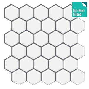 티커타일 헥사곤 모노화이트 주방타일 스티커타일 붙이는타일 DIY 셀프인테리어