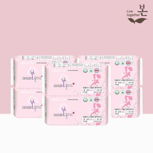 본플러스 국내제조 유기농 순면 생리대 롱팬티라이너 36P, 6팩