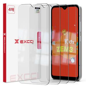 ZEM폰 포켓몬에디션3 키즈폰 라운드컷 완벽 핏 글리터 강화유리 액정보호필름 4매