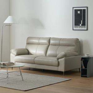 뉴토리 천연면피가죽 3인 소파 그레이