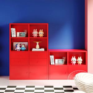 [해외] 비비드 철제 2단 서랍형 책장 서랍 인테리어 와이드 캐비닛