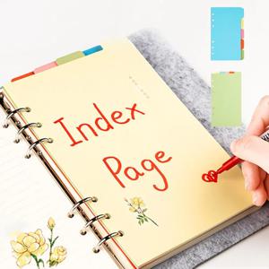 일기장 노트 다이어리 속지 6공 바인더 A6 가로 세로 컬러 인덱스 5p