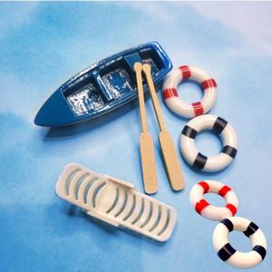 여름 캠핑 바다 해변장식 인테리어 촬영 소품 튜브 비치 보트 모형