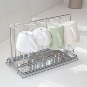 스텐304 루미 텀블러 컵 젖병 거치대 건조대 8구 컵걸이 주방 정리대 선반