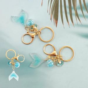 휴대폰 차키 가방 장식 열쇠고리 인어 꼬리 블루테일 키링 키홀더