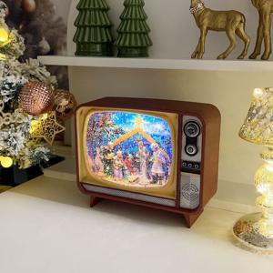 아날로그 티비TV 구유 워터볼 오르골 교회장식 예수 스노우볼 크리스마스조명 LED무드등