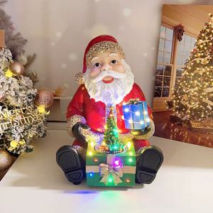 빅사이즈 산타 트리 오르골 뮤직박스 움직이는장식 크리스마스장식 LED조명 성탄절선물