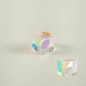 사진촬영 육면체 미니큐브 인테리어 소품 무지개 오로라 프리즘 유리