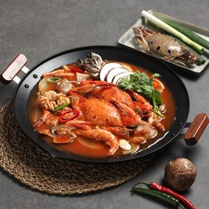 그리들 신형 1.5배 깊은 38cm+후라이팬 나무손잡이 인덕션 티타늄코팅 바베큐