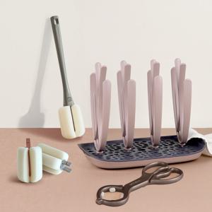 젖병브러쉬 패키지(젖병건조대+리필형젖병솔+젖병집게)