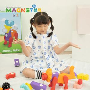 프리미엄 EVA 소프트 마그넷 블럭 32PCS 동물 : 유아 목욕놀이 두뇌 소근육 발달