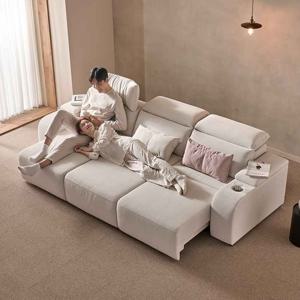 리우 슬라이드 모션 리클라이너 3인용 아쿠아텍스 소파 확장 패브릭 쇼파