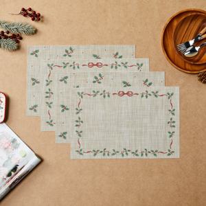 코지베어 크리스마스 리프 식탁매트 4P세트