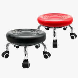 쿠션왕 이동의자 앉은뱅이 동글뱅이 무빙 좌식 걸레질 의자  블랙/레드