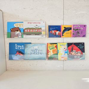 무타공 투명 아크릴 벽걸이 전면책장