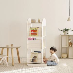 [리퍼]루키 회전책장 3단/4단 유아 전면 원목책장 2colors