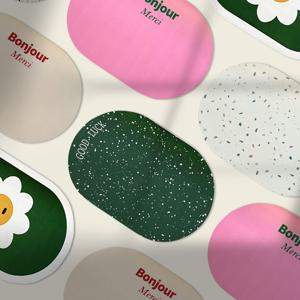 퐁신퐁신 세탁가능한 규조토 모던심플 테라조 발매트 6종