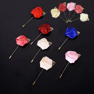 정장 자켓 스카프 코디 액세서리 패션 장미 핀 브로치 코사지 뱃지