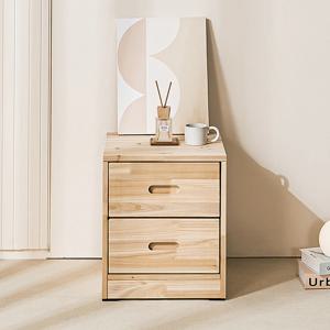 틈새 미니 침대 옆 협탁 삼나무 원목 서랍장 2단 400