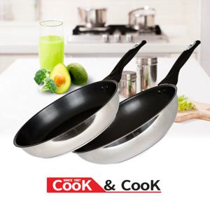 슈프림 인덕션 겸용 3중바닥 4중코팅 스텐 프라이팬 28cm + 궁중팬 28cm (2개)