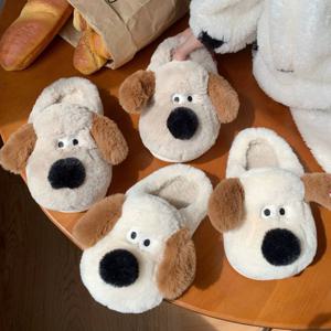 커플 겨울 강아지 털 실내화 거실화 귀여운 뽀글이 극세사 방한 쿠션 슬리퍼