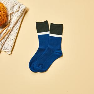 잇츠삭스 컬러블록 양말 네이비그린