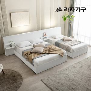 라무드 E0등급  LED 서랍형 침대 프레임 SS,Q_매트리스 포함