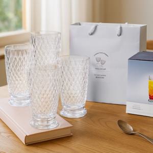 롱드링크 하이볼잔 400ml 화이트 4p 선물세트 쇼핑백추가