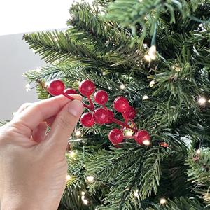 크리스마스 트리 장식 빨간 열매 조화 픽 망개 남천 나무 겨울조화