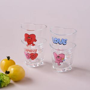 러브투게더 유리 하트 소주잔 4P