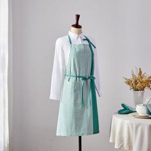 하프 솔리드 스트라이프 앞치마 그린