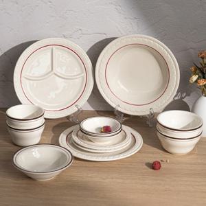 쉐난고 카디날+뉴욕 킹스인 믹스 신혼 집들이 자취 그릇 접시세트2인 12P